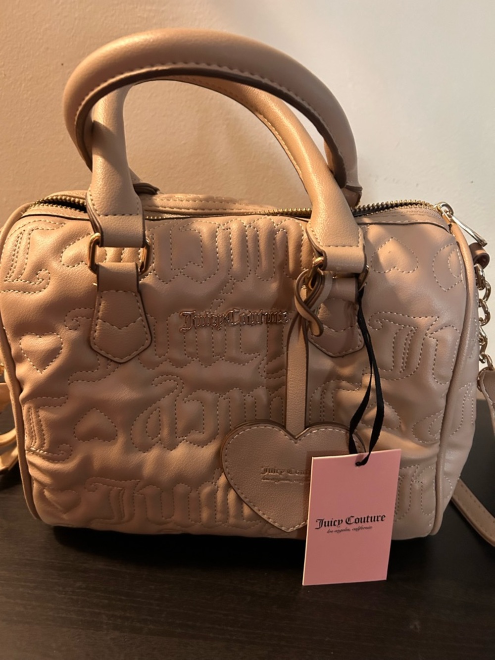 Juicy Couture Blush Quilted Heart Satchel
